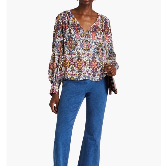 NWT Veronica Beard Paisley Blouse - Picture 2 of 4